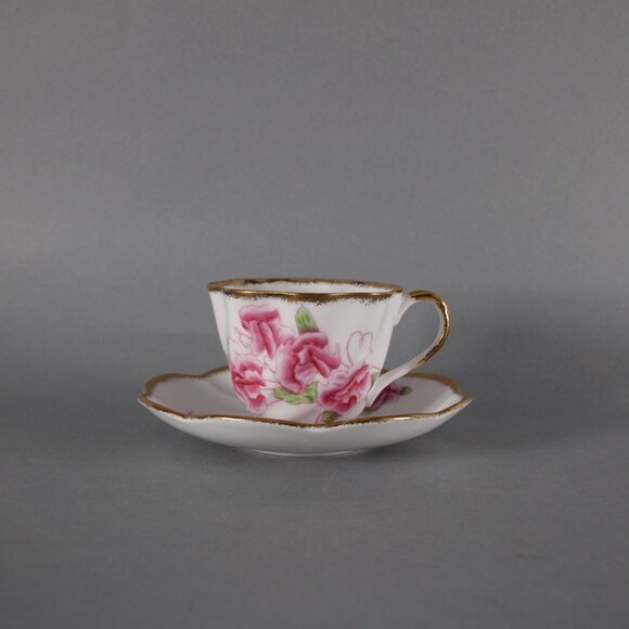 Salisbury Tea Cup With Saucer Sweet Pea White Pink Floral Bone China Tea Cup - Picture 3 of 12